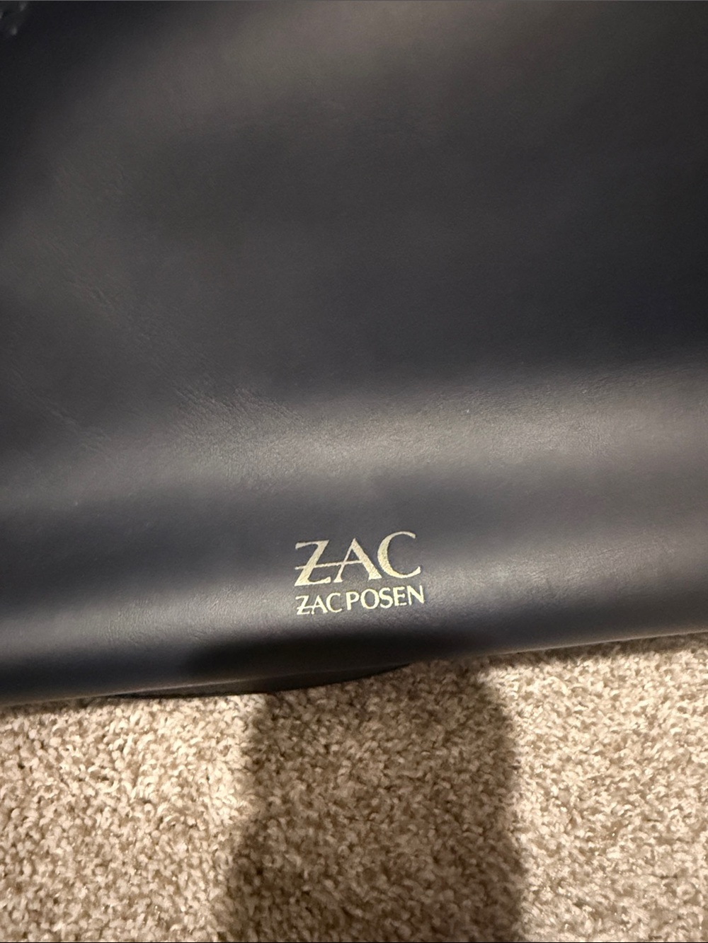 Zac Posen Floral-Appliqué Top Handle Satchel in Navy - Picture 2 of 6